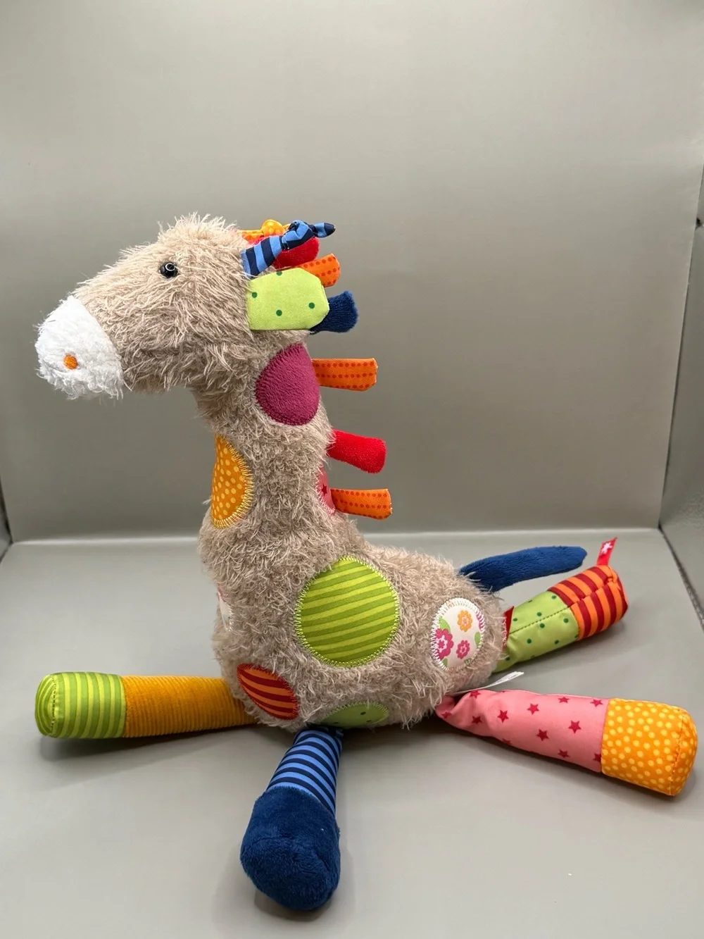 Sigikid Patchwork Giraffe Plush Baby Lovey Stuffed Animal